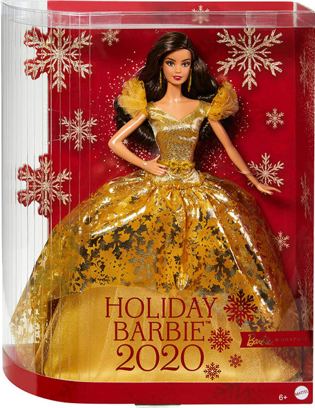 2020 Holiday Barbie Doll Brunette Barbie Signature Series Mattel GHT56