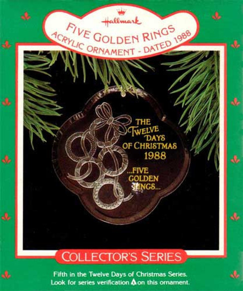 Hallmark Five Golden Rings Twelve Days of Christmas 1988 Ornament