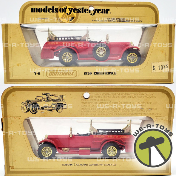 Matchbox Models of Yesteryear Red 1920 Rolls Royce 1:48 Scale 1978 Matchbox NEW