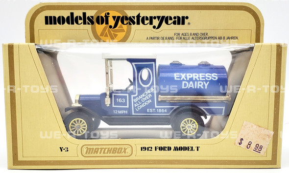 Matchbox Models of Yesteryear 1912 Blue Ford Model T Express Dairy 1978 Matchbox NRFB