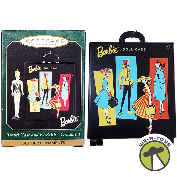Hallmark Travel Case and Debut Barbie Set of 2 1999 Barbie Miniature Ornaments
