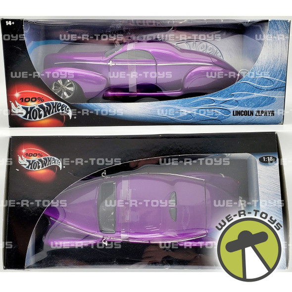 Hot Wheels 100% 1:18 Scale Purple Lincoln Zephyr #29229 Mattel 2000 NEW