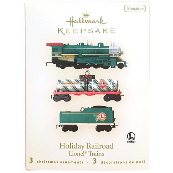Hallmark Keepsake Holiday Railroad Lionel Trains 3 Mini Ornaments
