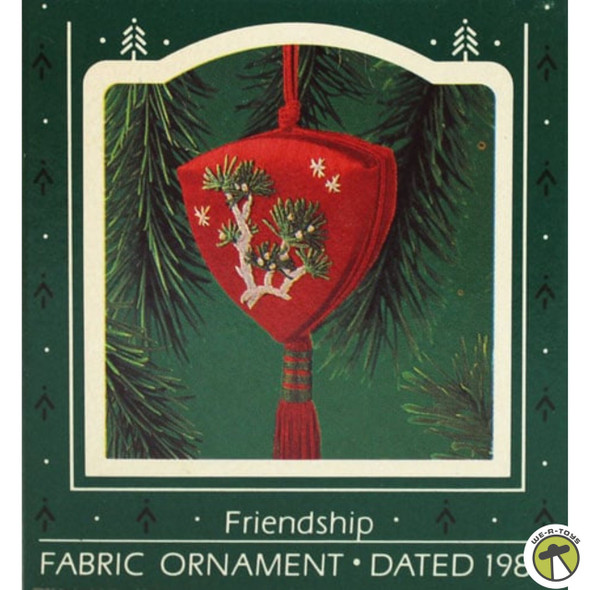 Hallmark Friendship Fabric Ornament 1985