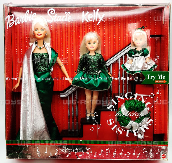 Barbie Holiday Singing Sisters Stacie Kelly Dolls Mattel 2000 No. 26260 NRFB (1)