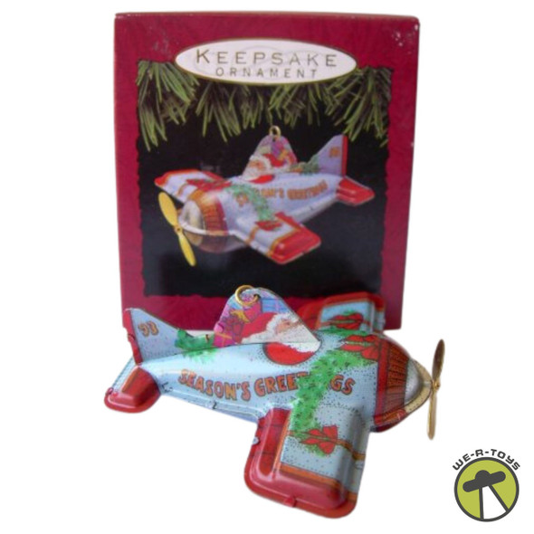 Hallmark 1993 Ornament Tin Airplane Holiday Fliers