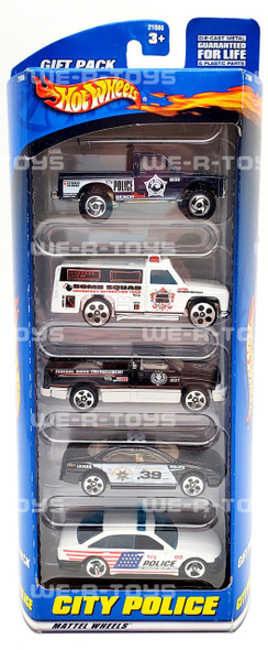 Hot Wheels Gift Pack City Police Set of 5 Cars #21086 Mattel 2000 NRFB