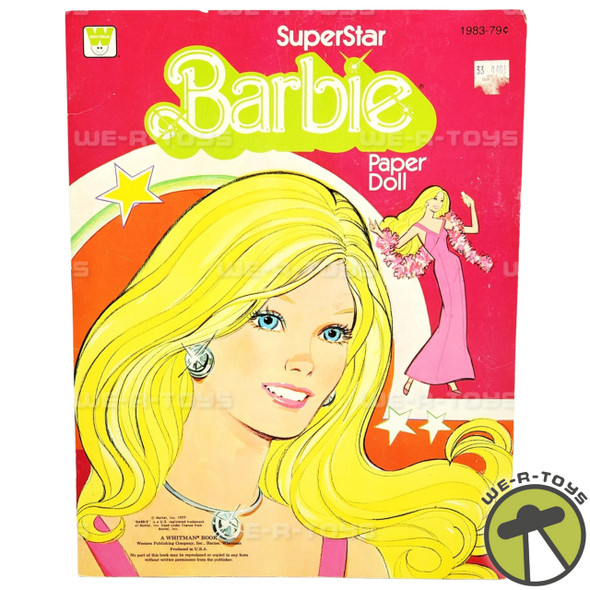 Barbie Superstar Barbie Paper Doll Vintage Whitman Mattel 1977 No. 1983 NEW