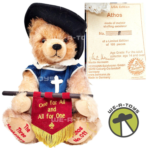  Hermann Teddy Bear The Three Musketeers Athos No. 11 out of 100 Germany NEW 
