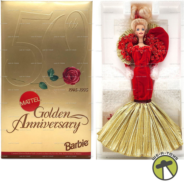 Golden Anniversary Porcelain Barbie Doll 50th Anniversary Mattel 1995