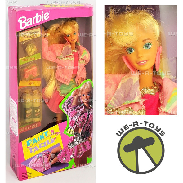 Barbie Paint 'N Dazzle Doll and Fabric Paint Set 1993 Mattel #10039