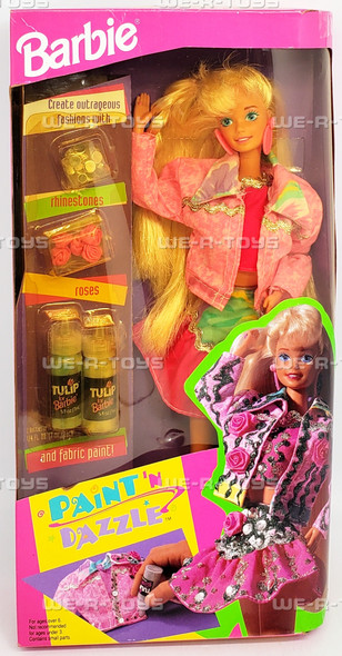 Barbie Paint 'N Dazzle Doll and Fabric Paint Set 1993 Mattel #10039