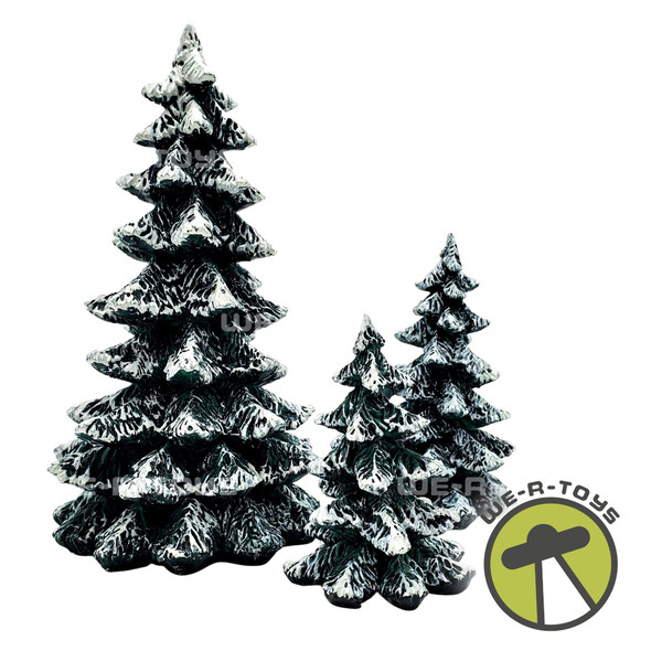 Dept. 56 Evergreen Trees set of 3 Cold Cast Porcelain Tree Statues NEW