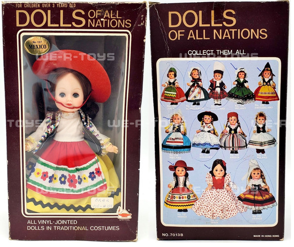 Dolls of All Nations Lot of 5 in Boxes Vinyl Jointed Traditional Costumes NRFB