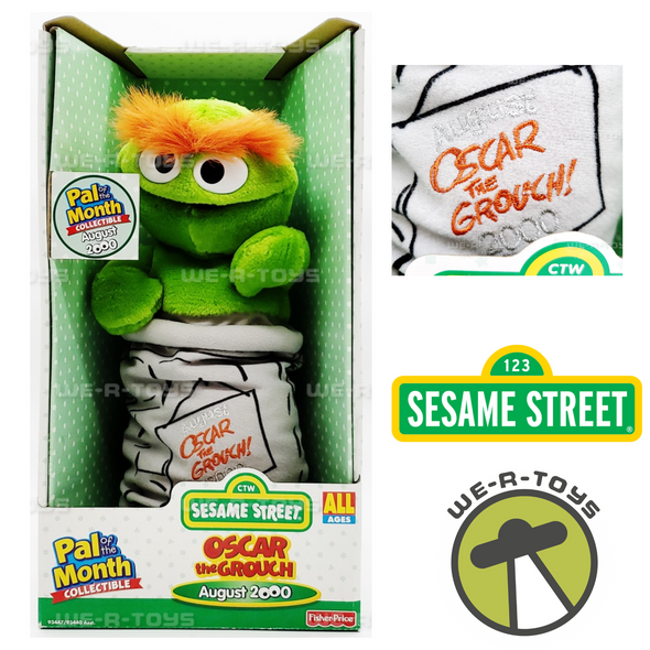 Sesame Street Pal of The Month Collectible August 2000 Oscar The Grouch Plush