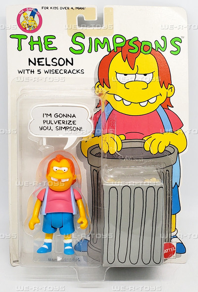 The Simpson's Nelson with 5 Wisecracks Poseable Figure 1990 Mattel 90097
