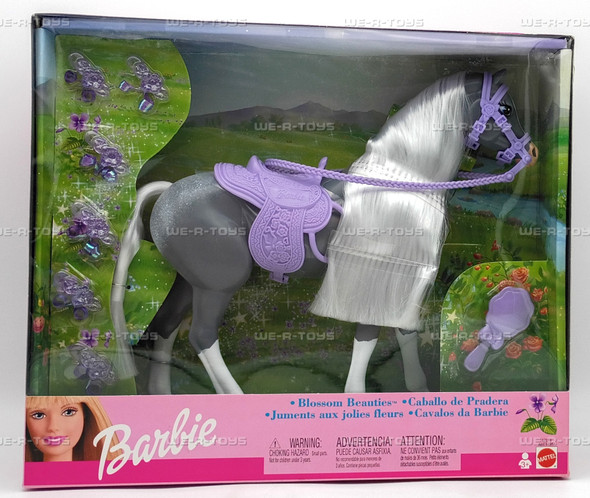 Blossom Beauties Barbie Gray Horse and Purple Accessories 2002 Mattel #67019