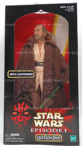 Star Wars Episode I Qui-Gon Jinn Action Figure & Lightsaber 1998 Hasbro 57131