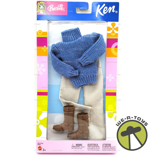 Barbie Ken Fashions Blue Sweater Khaki Pants Boots 2003 Mattel #B8228