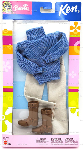 Barbie Ken Fashions Blue Sweater Khaki Pants Boots 2003 Mattel #B8228