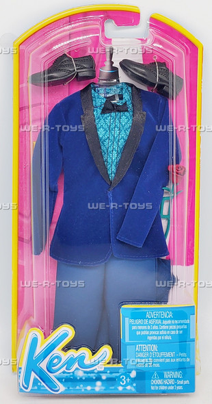 Barbie Ken Fashion Outfit Blue Tuxedo Set with Shoes and Rose 2013 Mattel BCN65