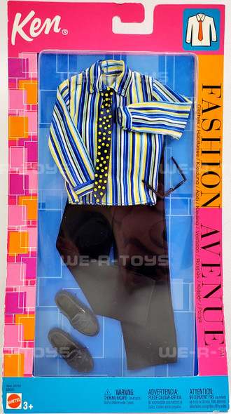 Barbie Ken Fashion Avenue Blue Striped Formal Wear 2003 Mattel #25752 NRFB