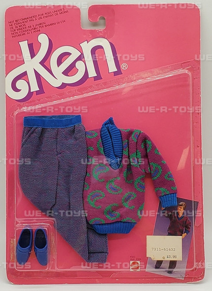 Barbie SweaterSoft Ken Fashion Sweater, Pants, & Shoes 1987 Mattel 4503 NRFP