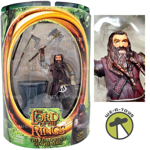 The Lord of the Rings Gimli with Battle Axe Swinging Action Figure NRFP