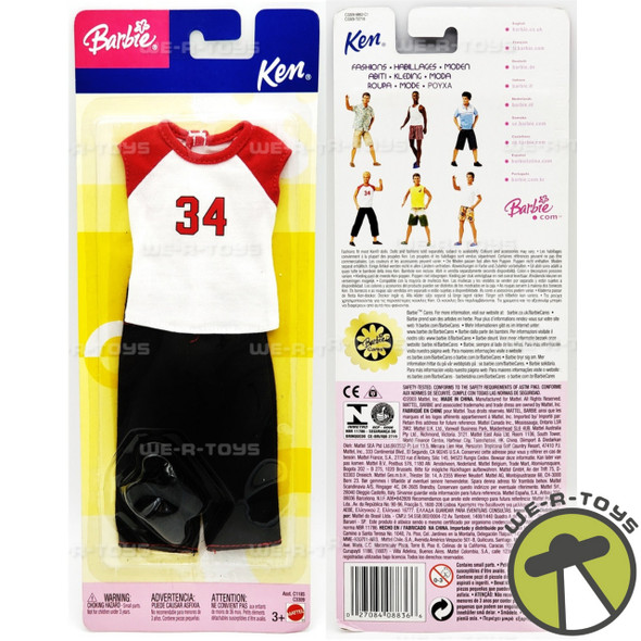 Barbie Ken Fashions #34 Sports Shirt & Black Pants 2003 Mattel C3309 NRFP