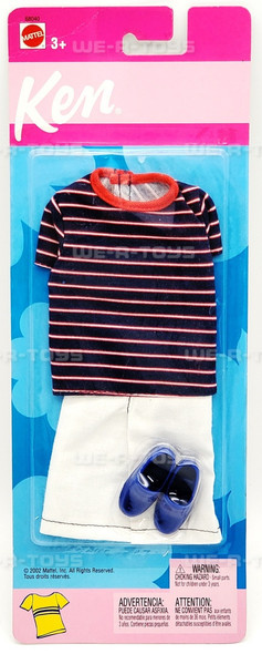Barbie Ken Fashions Navy Red White Striped Shirt 2002 Mattel 68040 NRRP