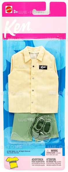 Barbie Ken Fashions Tan Button Up Shirt & Green Shorts 2002 Mattel 68040 NRRP