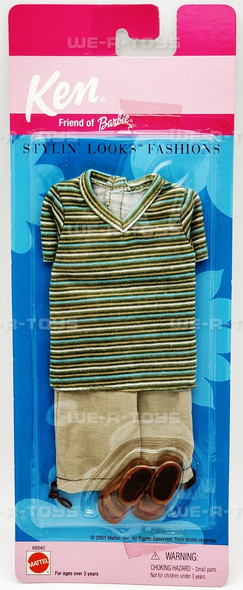 Barbie Ken Stylin' Looks Fashions Blue Green White Striped Shirt 68040 NRRP