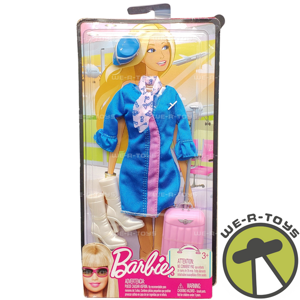 Barbie Flight Attendant Aviator Fashion Blue Outfit 2009 Mattel No. R7596 NRFP