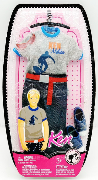 Barbie Ken Fashion Gray Malibu Shirt Jeans 2008 Mattel N4873 NRFP