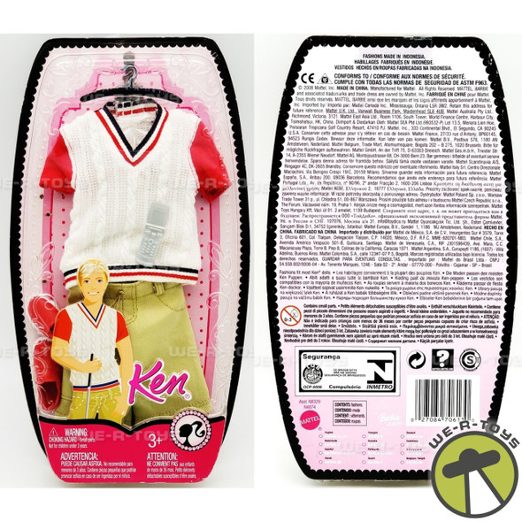 Barbie Ken Fashion Golf Sweater Shirt & Shorts 2008 Mattel N4874 NRFP