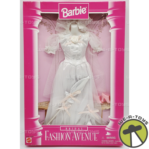 Barbie Fashion Avenue Bridal White Gown with Pink Bows 1996 Mattel 15898 NRFB