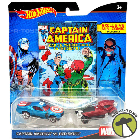 Hot Wheels Marvel Captain America vs. Red Skull with Mini Comic Mattel 2015 NRFP