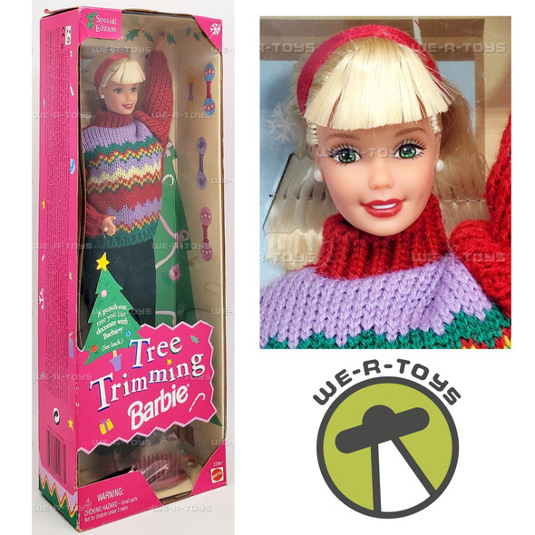Tree Trimming Barbie Holiday Special Edition Doll 1998 Mattel 22967