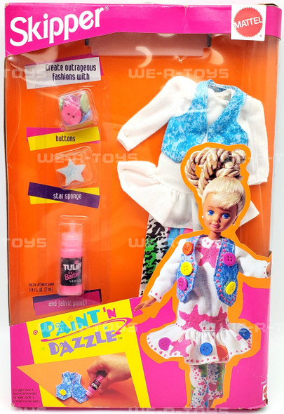 Barbie Paint 'N Dazzle Skipper Cool Creations You Design Outfit Mattel 1993 NRFP
