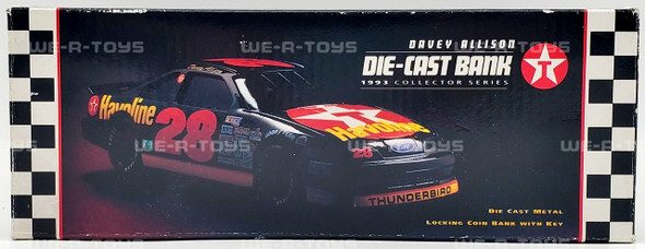 Texaco Davey Allison #28 Die-Cast Bank 1993 Collector Series Locking Coin Bank USED