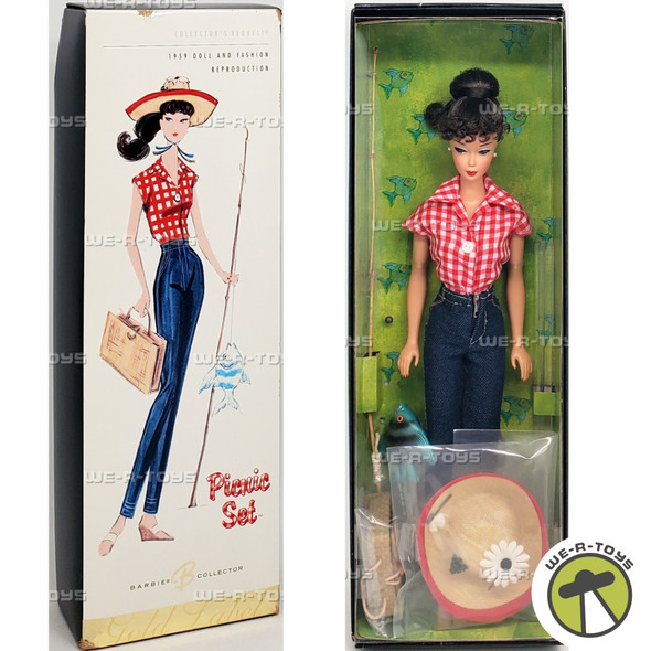 Picnic Set Barbie Doll Gold Label 1959 Doll and Fashion Reproduction 2005 Mattel