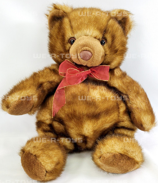 Wishpets 1999 Wishpets Minky the Bear Vintage Brown Fur Red Bow Teddy Plush NEW 