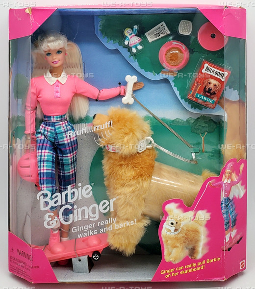 Barbie & Ginger Pet Dog Doll Set with Accessories 1997 Mattel 17116