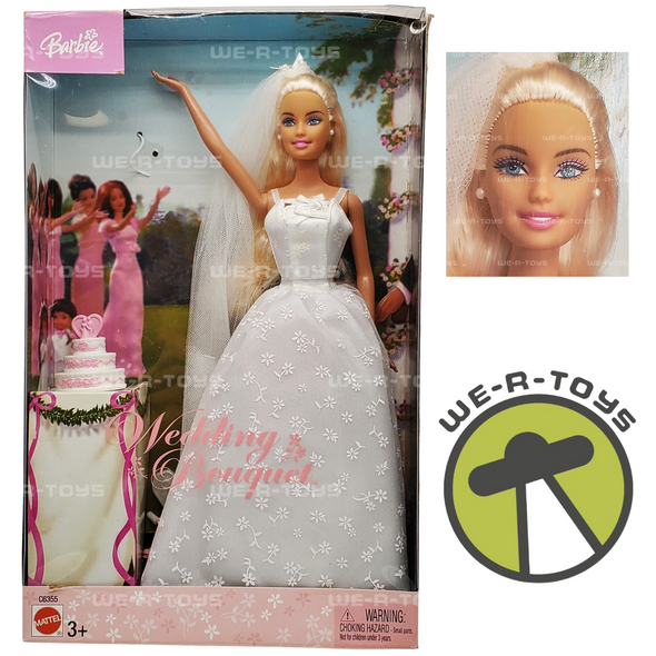 Barbie Wedding Bouquet Doll with Wedding Cake & Bouquet 2003 Mattel C6355 NRFB