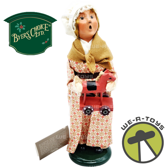 Byers' Choice Williamsburg Carolers To Market We Go Girl With Toy 10" Figure