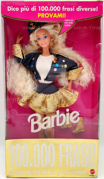 Super Talk Barbie Doll Dice 100,000 Frasi in Italiano 1994 Mattel 12377