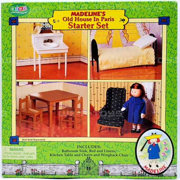 Madeline's Old House in Paris Starter Dollhouse Furniture Playset 2000 Eden NRFB