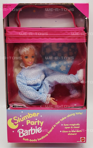 Slumber Party Barbie Soft Body Doll & Take-Along Tote 1994 Mattel 12696 NRFB