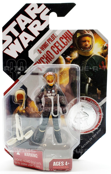 Star Wars 30th Anniversary A-Wing Pilot Tycho Celchu Action Figure with Coin