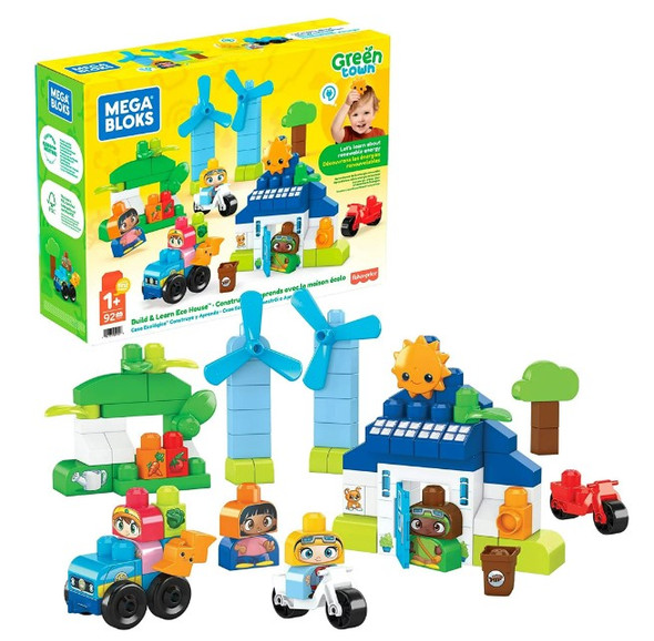 MEGA BLOKS Fisher-Price Toddler Building Blocks Green Town NEW